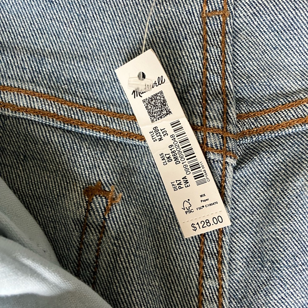 NWT Madewell The Perfect Vintage Straight Jeans Women's 33 Long Tall - Picture 9 of 14